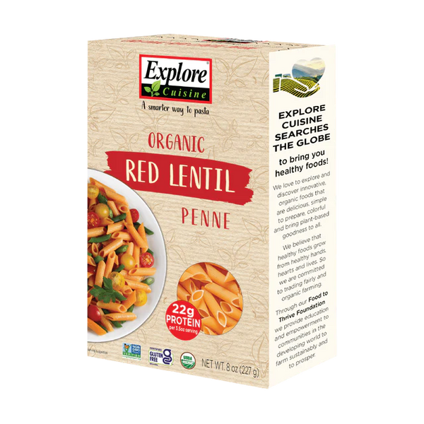 Explore Cuisine Organic Red Lentil Penne Pasta