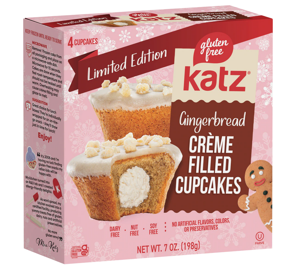 Katz Gluten Free Gingerbread Heavenly Crème Filled Cupcakes – The