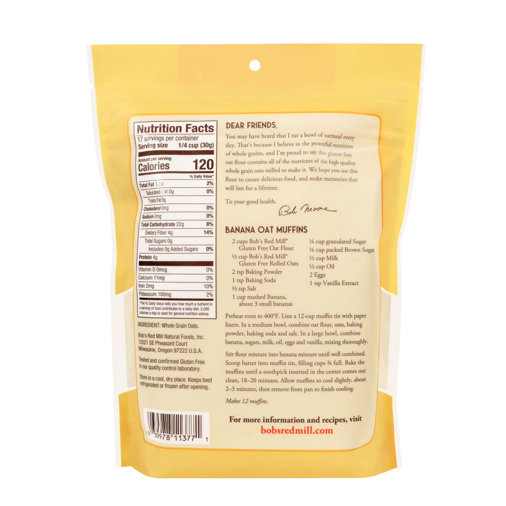 Bobs Red Mill Gluten Free Oat Flour The Gluten Free Shoppe