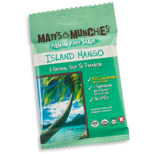 Matts Munchies Premium Fruit Snack - Island Mango ~ CASE Of 12~