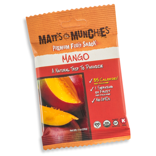 Matts Munchies Premium Fruit Snack - Mango ~ CASE Of 12~