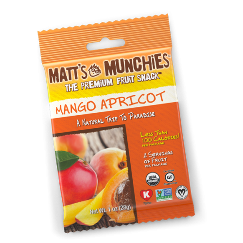Matts Munchies Premium Fruit Snack - Mango Apricot  CASE Of 12  "NEW NEW FLAVOR"