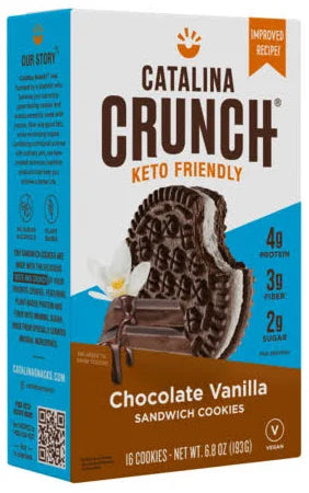 Catalina Crunch Keto Chocolate Vanilla Sandwich Cookies The Gluten Catalina Crunch Keto Chocolate Vanilla Sandwich Cookies The Gluten