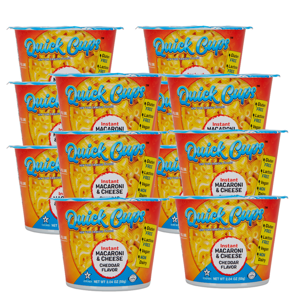 Quick Cups Gluten Free Instant Macaroni & Cheese Cheddar Flavor - 12 Pack