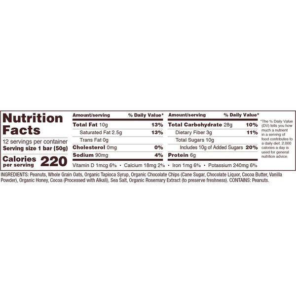 Bobs Red Mill Peanut Butter Chocolate & Oats Bar  - 5 Pack