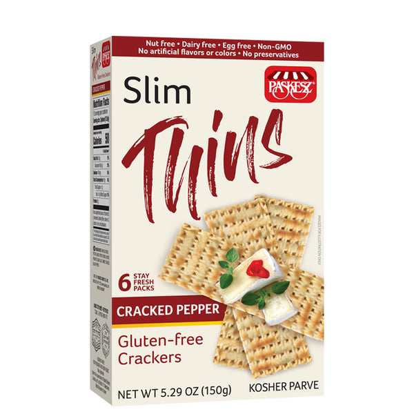 Paskesz Slim Thins Cracked Pepper Crackers