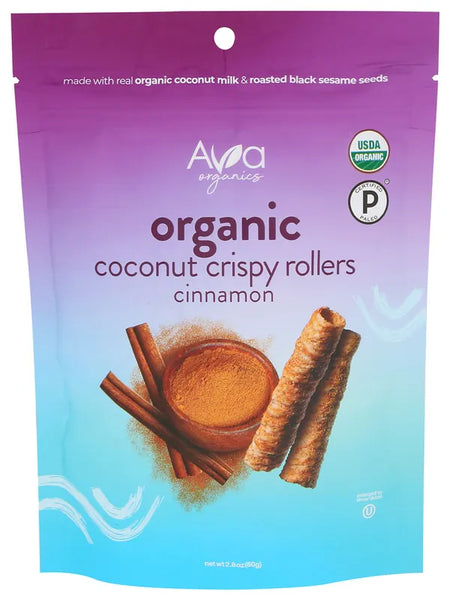 Ava Organics Coconut Crispy Rollers - Cinnamon