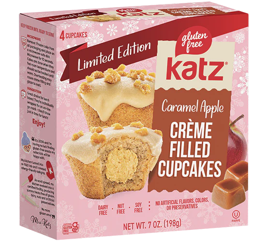 Katz Gluten Free Caramel Apple Heavenly Crème Filled Cupcakes