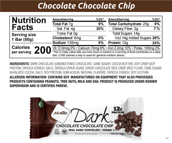 NuGo Dark Chocolate Chocolate Chip Bar