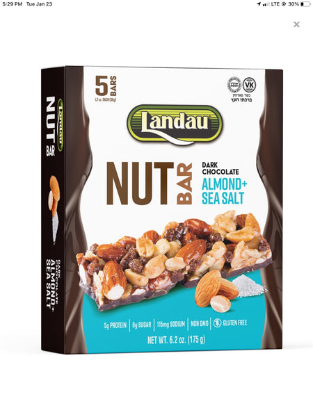 Landau Gluten Free Nut Bars Dark Chocolate Almond & sea Salt