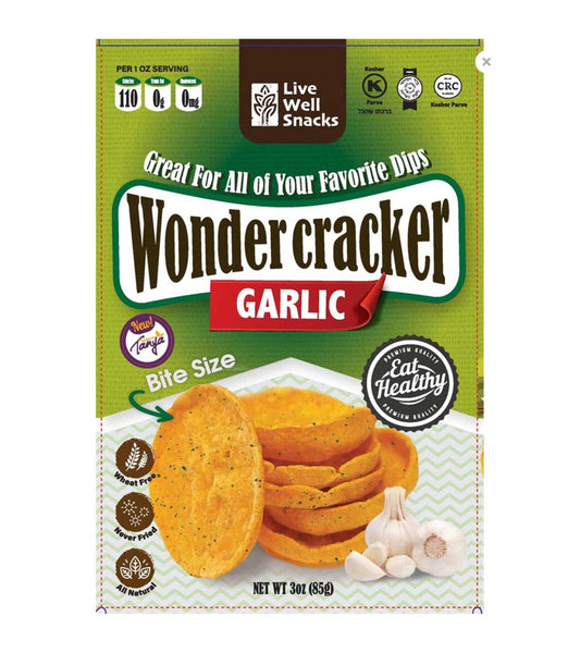 Live Well Gluten Free Wonder Crackers - Garlic