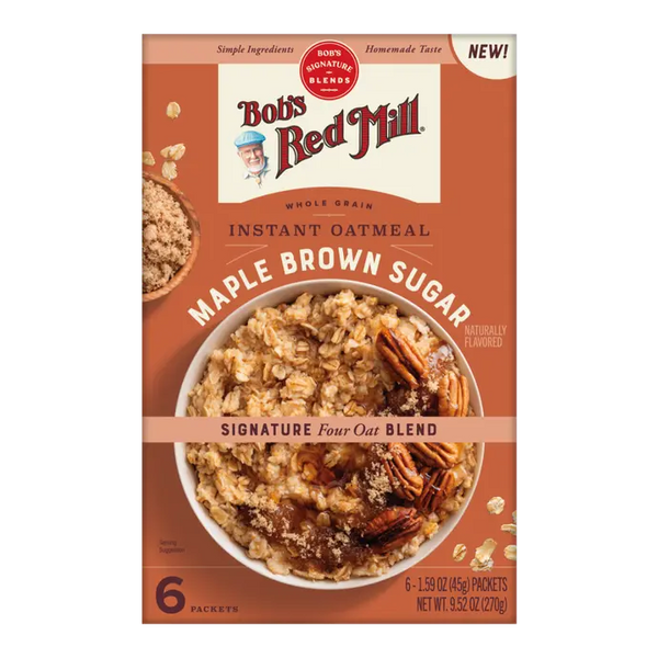 Bobs Red Mills Gluten Free Instant Oatmeal - Brown Sugar & Maple