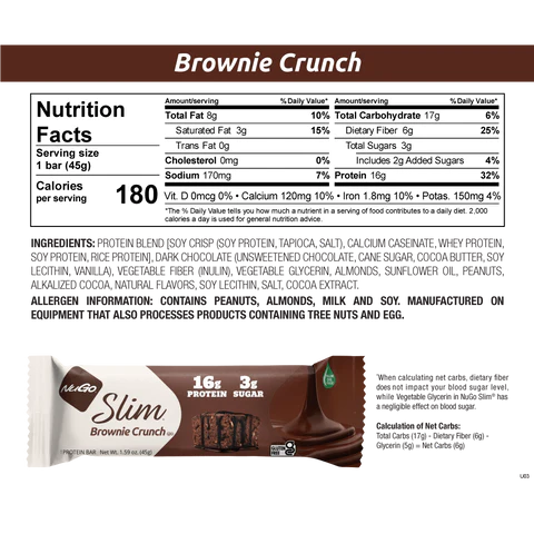 Nugo Slim Brownie Crunch Bar - 3 PACK