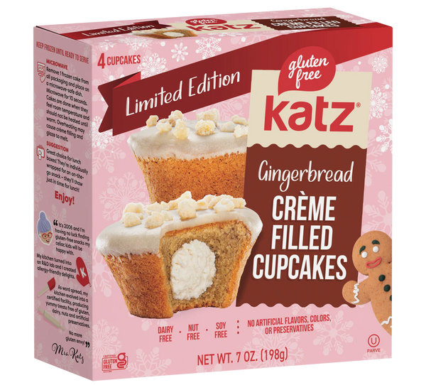 Katz Gluten Free Gingerbread Heavenly Crème Filled Cupcakes
