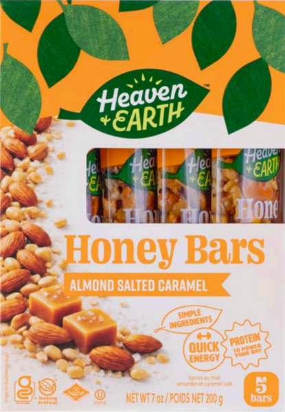 Heaven & Earth Almond Salted Caramel  Honey Bars