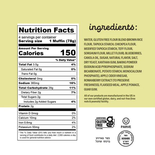 Katz Gluten Free Blueberry English Muffins