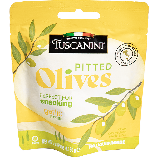 Tuscanini Garlic Pitted Olives Pouches - 10 Pack