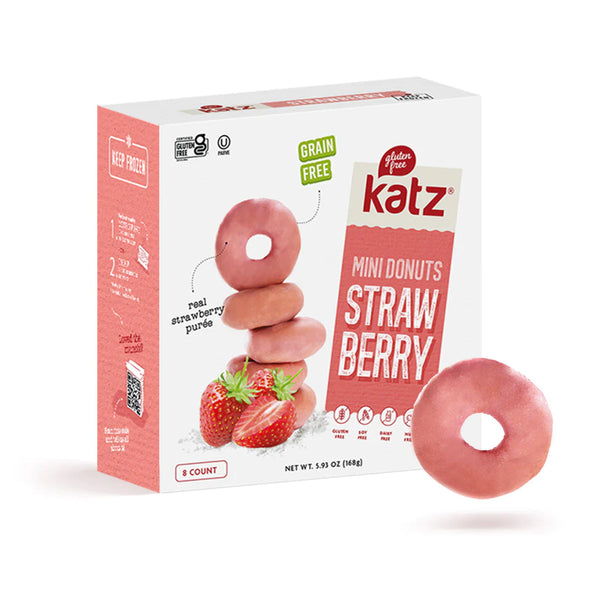 Katz Gluten Free "GRAIN FREE" Mini Donuts, Strawberry