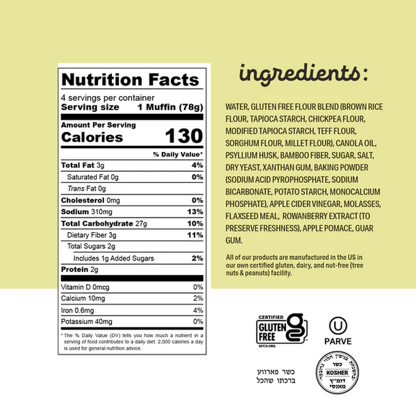 Katz Gluten Free Wholegrain English Muffins