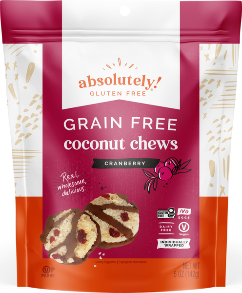 Absolutely Gluten Free "GRAIN FREE" Cranberry Coconut Chews - 2 Pack