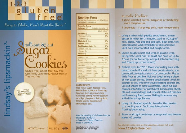 1`2`3` Gluten Free - Roll Out & Cut Sugar Cookies