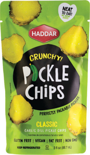 Haddar Classic Garlic Dill Pickle Chips Pouch - 3 Pack