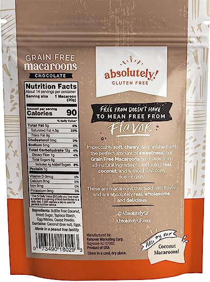 Absolutely Gluten Free "GRAIN FREE" Chocolate Macaroons - 2 Pack