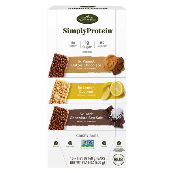 Simply Protein Bars, Variety Pack, (Pack of 15)