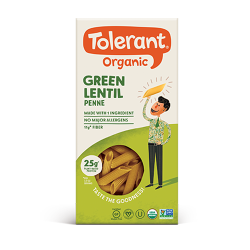 Tolerant Organic Green Lentil - Penne