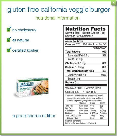 Dr. Praeger's Gluten Free California Veggie Burgers