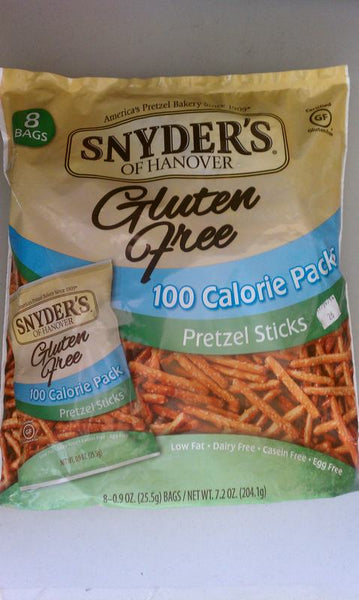 Snyders 100 Calorie Pretzel Sticks Pack - 8 Snack Bags