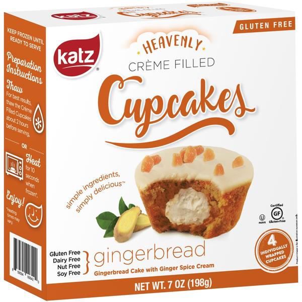 Katz Gluten Free Gingerbread Heavenly Crème Filled Cupcakes