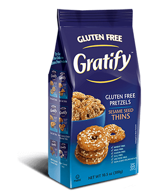 Gratify Gluten Free Pretzel Sesame Seed Thins ~3 PACK~