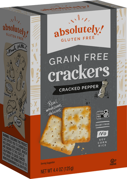 Absolutely Gluten Free Crackers "GRAIN FREE" Cracked Pepper Crackers